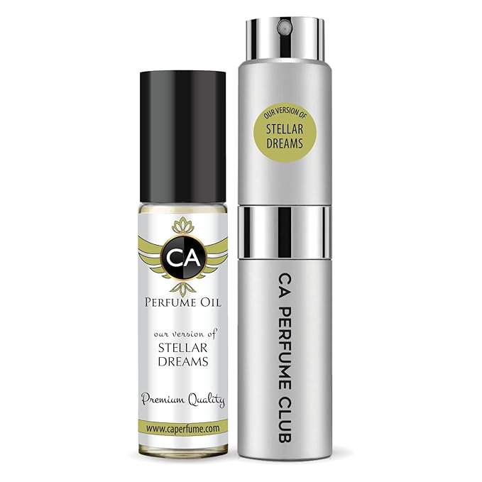 CA Perfume Duo Impression of Stellar Dreams For Women And Men Perfume Layering Set Long Lasting Travel Size EDP + Body Oil Roll-On Bottle 0.27 Fl Oz+0.33 Fl Oz
