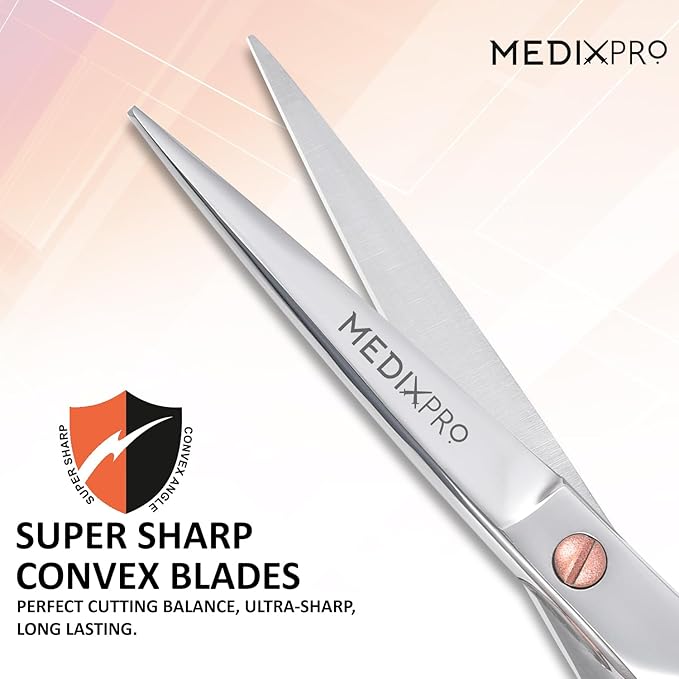 Professional Hair Cutting Scissors 6.5 Inch Japanese Stainless Steel Barber Scissors for Men & Women Ultra Sharp Convex Blades, Ergonomic Handle Salon Grade Hair Shears for Home & Barbers