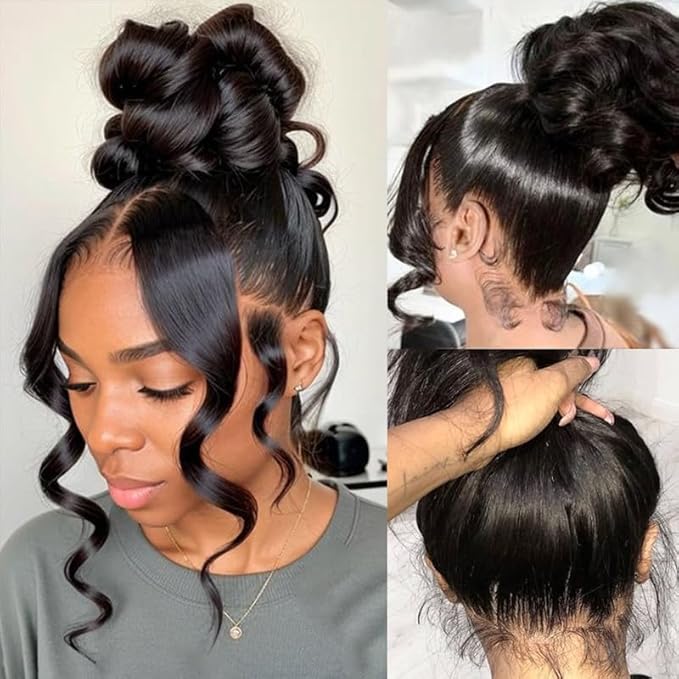 360 Lace Front Wig Human Hair 220% Density Body Wave HD Brazilian Virgin Full Lace Wig for Women 22 Inch Pre Plucked With Baby Hair Natural Color