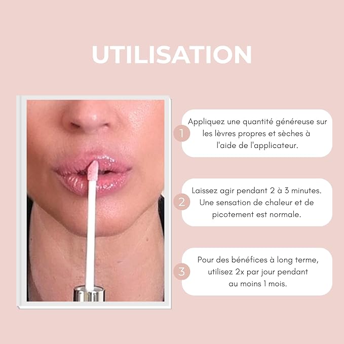 Instant Lip Plumper, Hydrating Lip Serum with Hyaluronic Acid, Guarana & Horse Chestnut Extract, Non-Sticky Moisturizing Lip Plumping Glossm, Anti-Aging Lip Care, 5ml