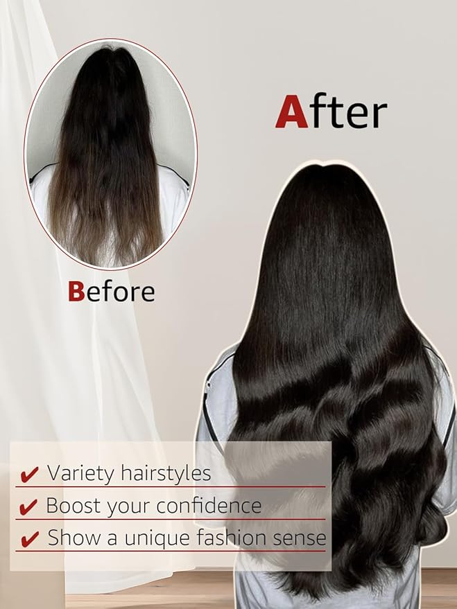 Clip in Hair Extensions Real Human Hair, Dark Brown,18 Inch 120g,6pcs Per with 18 Clips,Clip in Hair Straight For Fashion Women Hair Extensions(#2,18'')