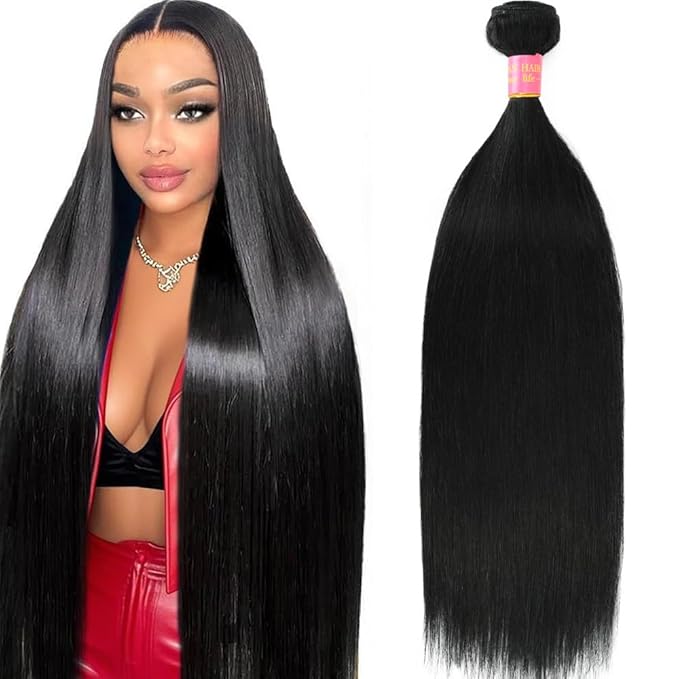 Human Hair Bundles Straight 12A Grade 28 Inch 100% Brazilian Virgin Double Weft Straight Hair Bundles Human Hair Natural Color