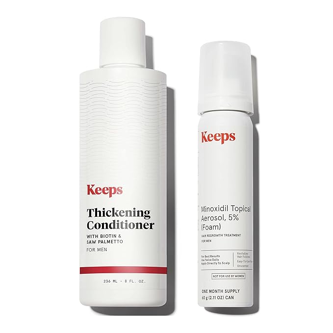 Keeps Minoxidil Foam and Thickening Shampoo Bundle for Hair Growth