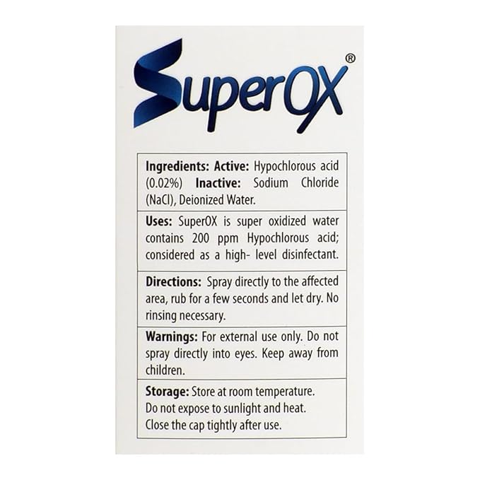 Superox Skin Spray - Minor Cuts, Scars, Tattoo & Piercing Aftercare - Natural & Non-Irritating - (3.4 oz)