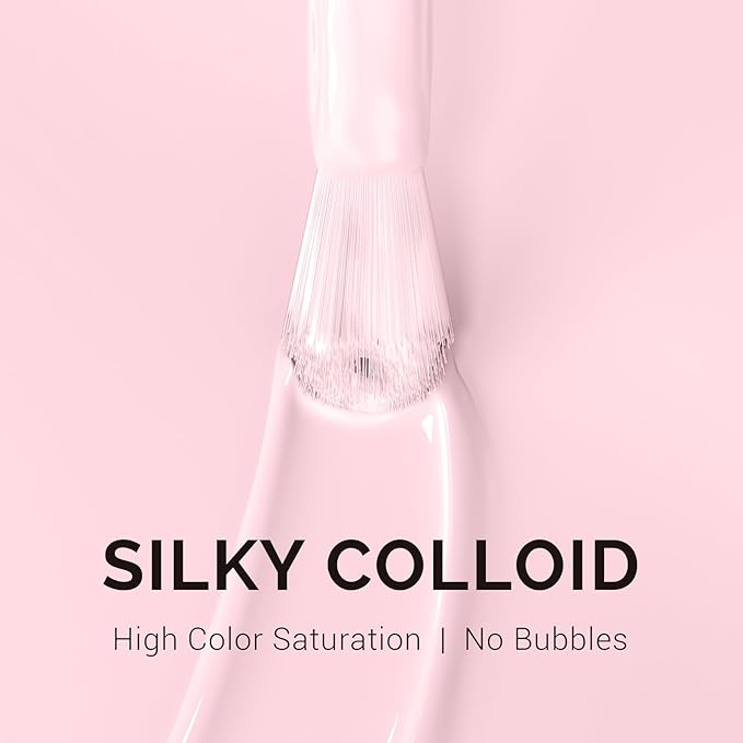 MelodySusie 0.5fl oz Nude Pink Gel Nail Polish, Nails Soak Off UV LED Bubblegum Pink Gel Polish Gift for Women Nail Art Manicure Salon DIY Nail Design Decoration at Home-A2603