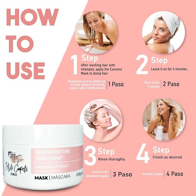 I Belli Capelli Venice Cassava Extract & Argan Oil Hair Mask - (8.8 oz /250g)