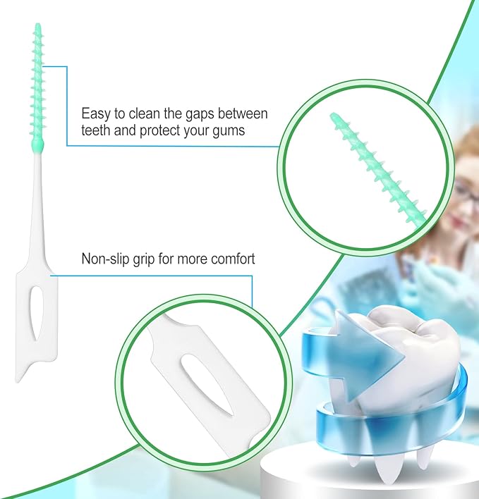 Zopeal 250 Pcs Interdental Brush for Braces Disposable Braces Flossers Dental Picks Floss Toothpick Dental Teeth Flossing Head Oral Hygiene Flosser Toothpick Soft Cleaning Tool (Lovely Color)