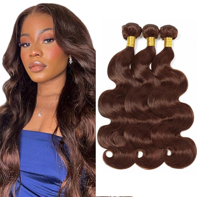 28 30 32 inch 150g Color 4 Bundles Human Hair Brown Body Wave Bundles Dark Brown Human Hair Bundle #4 Body Wave Bundle