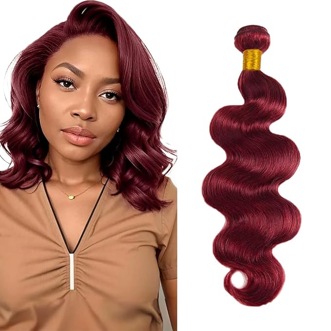 99J Human Hair Bundles Burgundy Body Wave Bundles 12 inch Red Bundle Human Hair 99j Body Wave Bundle 100g