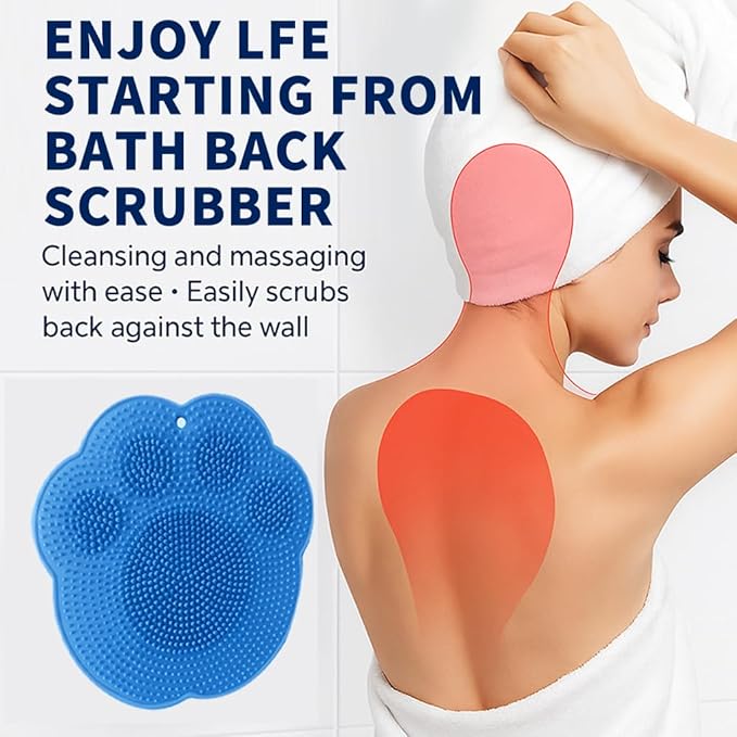 Shower Foot Scrubber Mat – Silicone Foot Brush with Non-Slip Suction Cups, Exfoliating & Massage Pad for Feet and Back Cleaning, Refreshing Shower Experience (2-Pack)