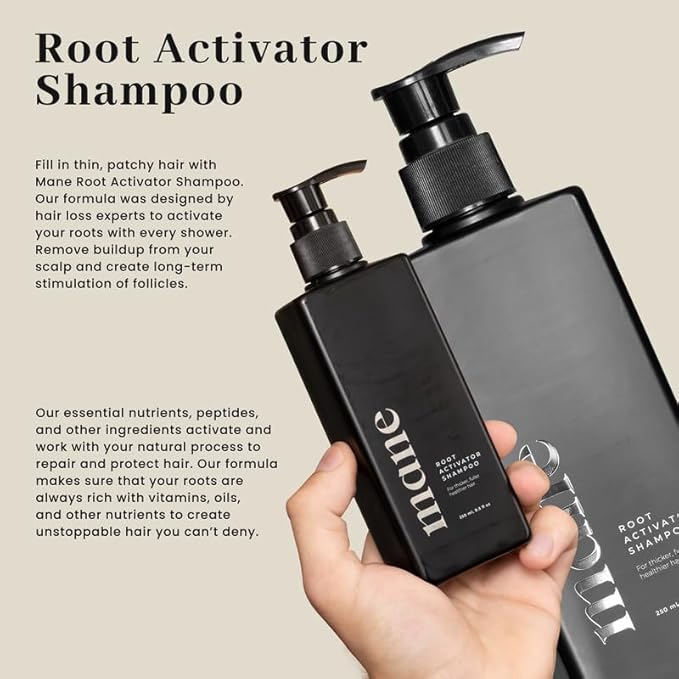 Superior Mane Hair Growth Shampoo for Men (250ml) Activating Follicles & Roots for Thicker & Fuller Hair | Cleanse, and Hydrate Scalp | Root Activator | Regrowth Shampoo for Men