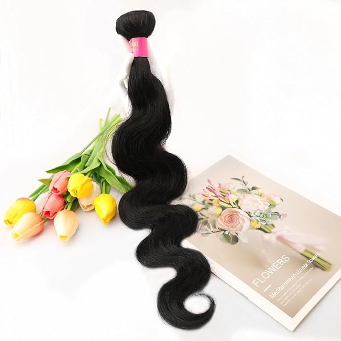 28 Inch Bundles Human Hair Body Wave 12A Brazilian Virgin Human Hair 1 Bundle 100% Unprocessed Quick Weave Hair Extensions Natural Black