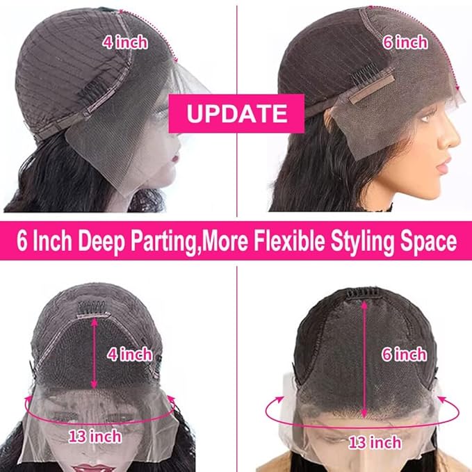 Tuneful 13x6 HD Straight Lace Front Wigs Human Hair Pre Plucked 26 Inch 100% Human Hair lace Front Wigs for Black Women 13x6 Lace Frontal Wig with Baby Hair