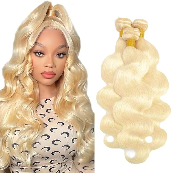 613 Blonde Body Wave Bundle Blonde human Hair Bundles 32 32 32 Inch Blonde Loose Wave 3 Bundles Brazilian Virgin Hair Extensions