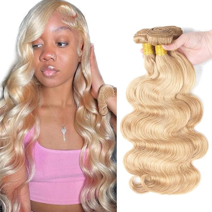 30 32 34 inch #613 Bundles Human Hair P27/613 Body Wave Bundles Blonde Human Hair Bundle Two Tone 613 and 27 Bundle