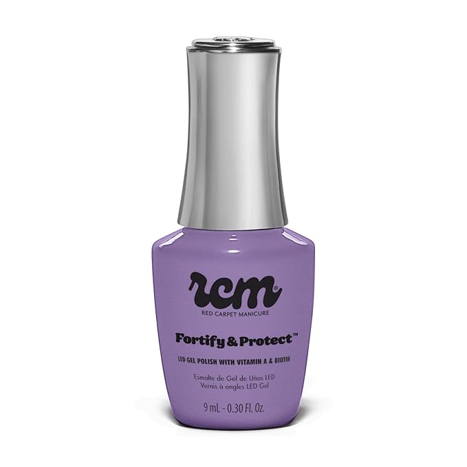 RC Red Carpet Manicure Fortify & Protect Purple Crème Gel Polish for Strong, Healthy Nails - Infused with Vitamin A & Biotin - (Curtain Call) Led Nail Gel Color, 0.3 Fl Oz