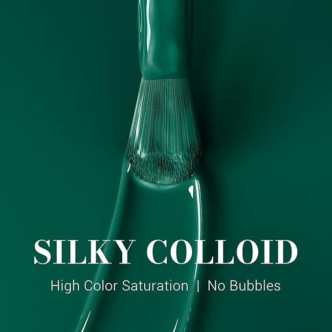 MelodySusie Dark Green Gel Nail Polish,Christmas Green Gel Polish Autumn Winter Color 348,Soak Off UV LED Nail Lamp Gift for Women Nail Art Manicure Salon DIY Nail Design at Home 0.5 Fl Oz-A2305