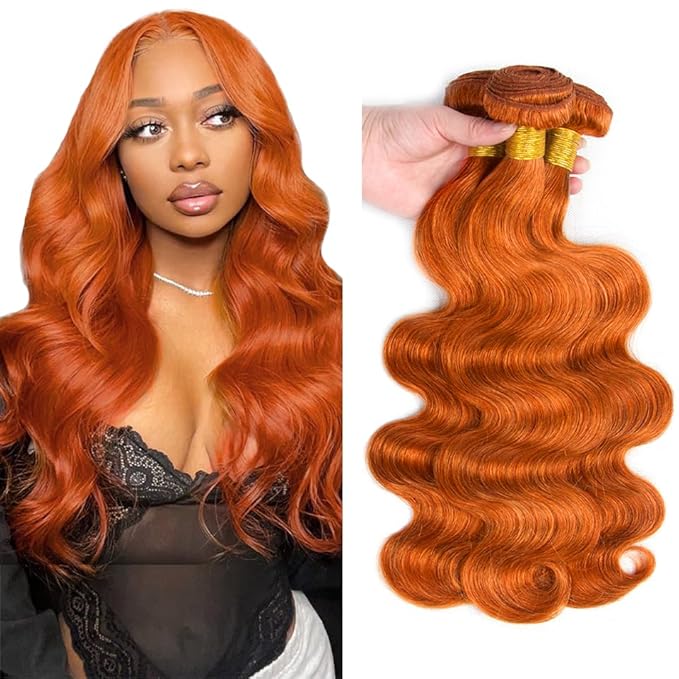 20 22 24 inch WuvuSnm 350 Human Hair Bundles Ginger Body Wave Bundles Orange Body Wave Bundle