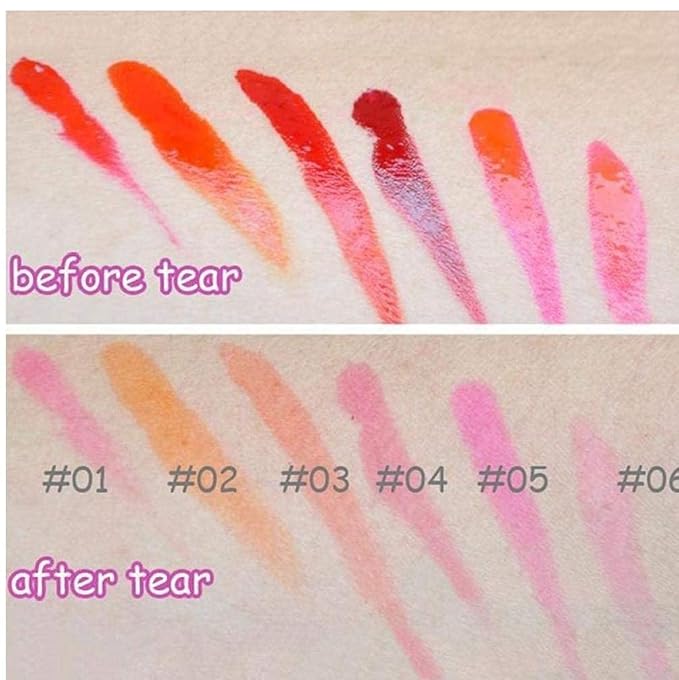 VeniCare Romantic 6 Colors Tattoo Magic Color Lip Stain Tint Long Lasting Lip Gloss Sets for Women Peel Off Colored Matte Sexy Color 1 SET