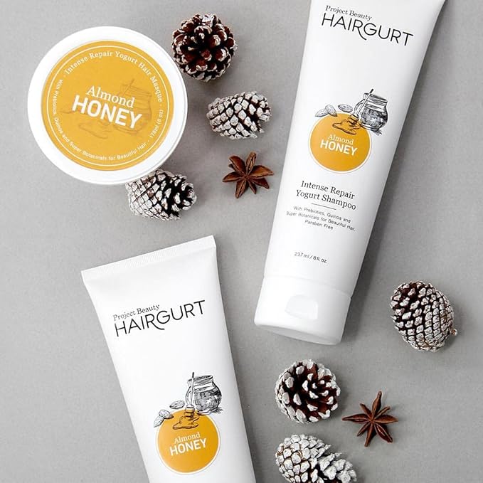 Intense Repair Almond-Honey Conditioner Set, Natural 3-Piece - Shampoo, Conditioner, Hair Mask for Dry, Damaged, Frizzy Hair & Growth, 8.0 fl oz