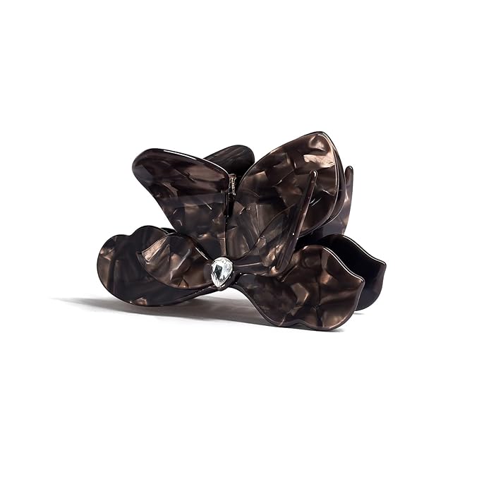 Flower Hair Claw Clips,Acetate Flower Hair Clips Cute Large Hawaiian Claw Clips for Women,3.82 Inch, Durable Design for Thick or Thin Hair (Dark Coffee)