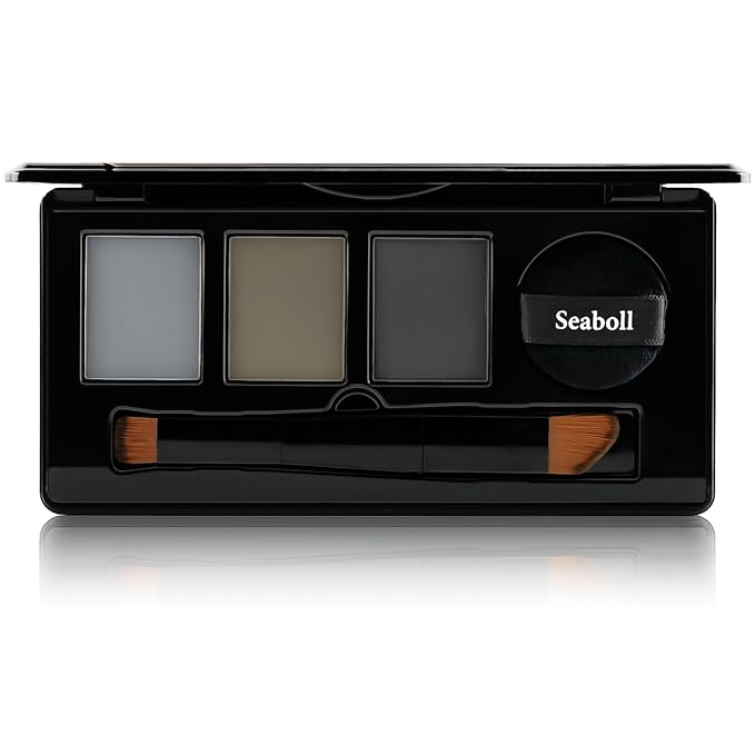 Root Touch Up Hair Color Powder, 3-Color Hairline Kit for Women & Men|Sweat Resistant&Nourishing, Instant Grey Coverage&Scalp Concealer, Natural Bald Spot Cover Up for Thinning Hair–Black