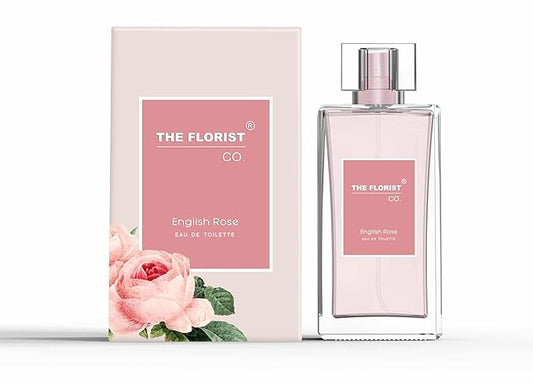 The Florist Co. Eau de Toilette Perfume, Floral Fragrance, Long-Lasting Fresh Scent (English Rose)