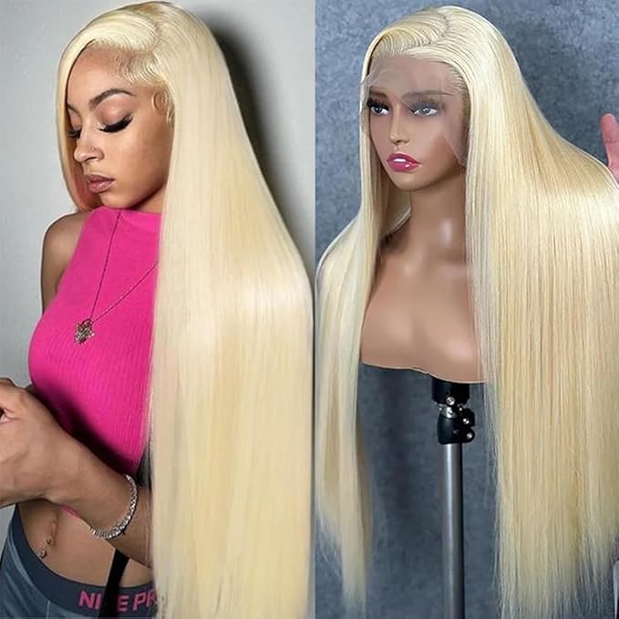Tuneful 613 13x6 Lace Front Wig Human Hair HD Blonde Lace Front Wigs Human Hair Pre Plucked 24 Inch Straight 13x6 613 HD Lace Frontal Wig Natural Hairline