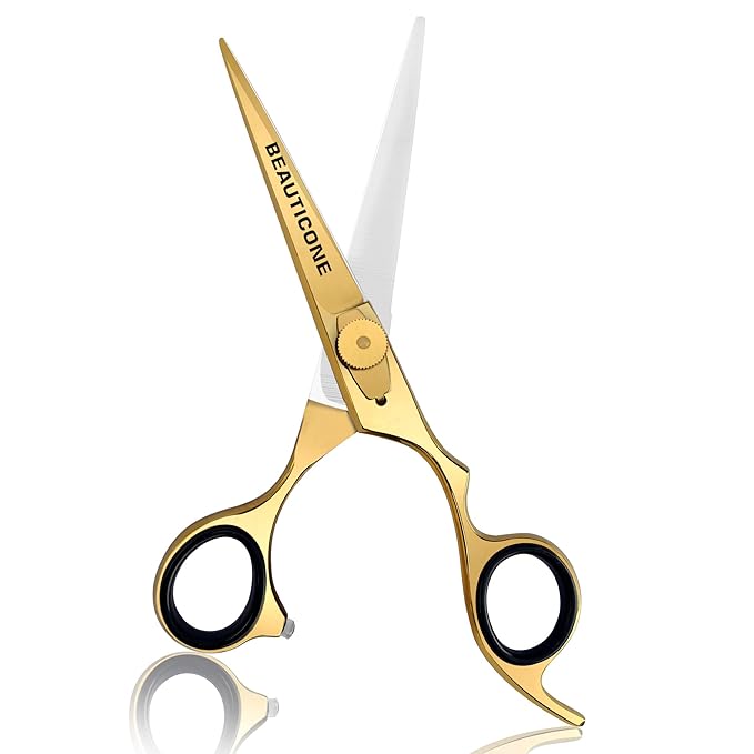BEAUTICONE Hair Cutting Scissors, Professional 6.5" Barber Shears for Haircut Men/Women, Beard & Mustache Trimming Stainless Steel Hairdressing Scissors, Adjustable Screw
