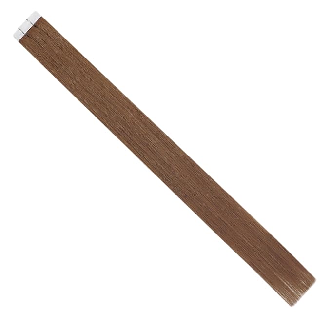 Full Shine Virgin Tape in Hair Extensions Human Hair Color 330 Burnt Orange Virgin Seamles Injected Tape in Extensions Double Sided Tape ins 12.5Grams 5Pcs 24 Inch Long Straight Hair for Festivals