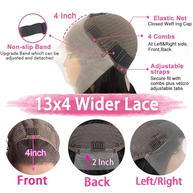 250 Density 40 Inch Deep Wave Lace Front Wigs Human Hair Curly Wig Wet and Wavy Lace Front Wigs Pre Plucked Frontal Wigs 100% Real Human Hair No Synthetic No Tangle No Shedding Triple Lifespan 3X