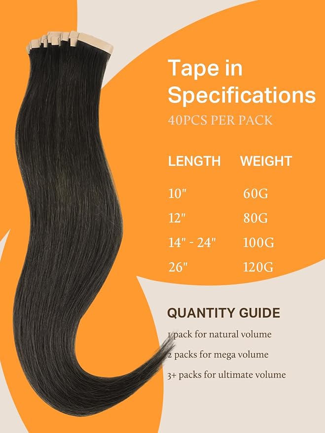 DOORES Real Human Hair Extensions - Mocha Brown, 16 Inch, 40pcs 100g Tape in Straight Remy Hair, Skin Weft