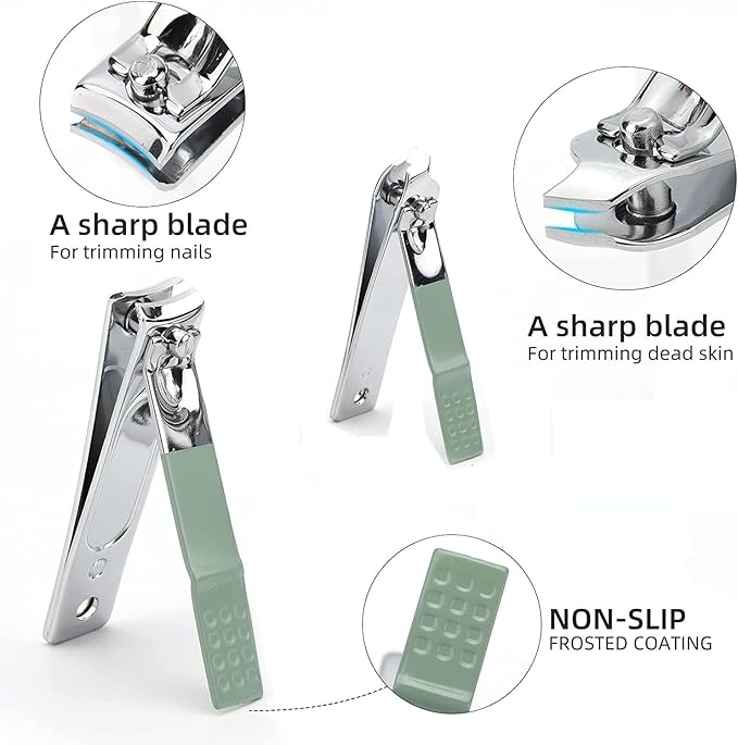 Manicure Set Nail Clipper Set Men Women Nail Clippers Toenail Fingernail Cutters Personal Care Tools Manicure Pedicure with Travel Case Grooming Kit Stocking Stuffers Christmas Gifts for Men Women