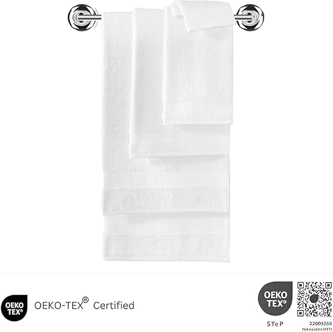 Classic Turkish Towels CTT - Premium 4 Piece Bath Towel Set, Made with 100% Turkish Cotton, Quick Drying, Highly Absorbent & Comfy Towels for Spa & Hotel | 30"x54" (White)