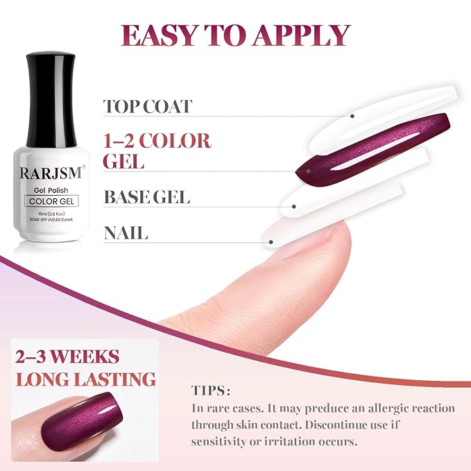 RARJSM Chameleon Gel Nail Polish Orange to Dark Purple Sparkle Shimmer Multichrome Wine Red Color Changing Gradient Glitter Chrome Gel Polish Curing Requires Soak Off DIY at Home Salon 15ml
