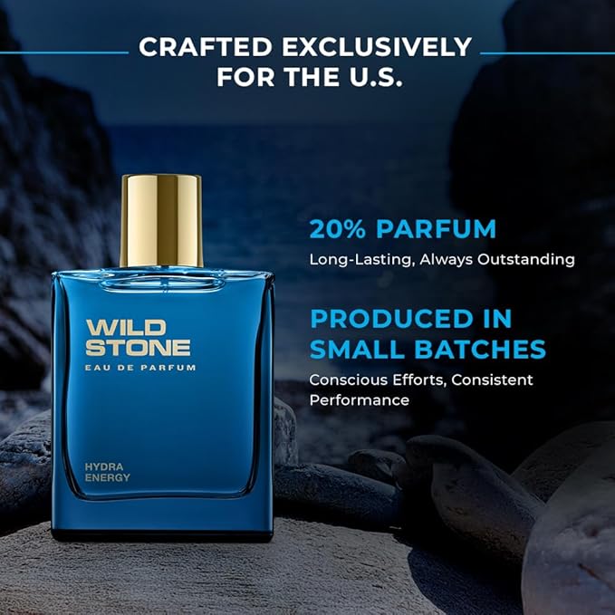 Wild Stone Hydra Energy EDP Premium Perfume for Men, 100 Ml | Long-lasting Eau De Parfum | Refreshing Fragrances for Modern Man | Active Lifestyle | Gift For Men