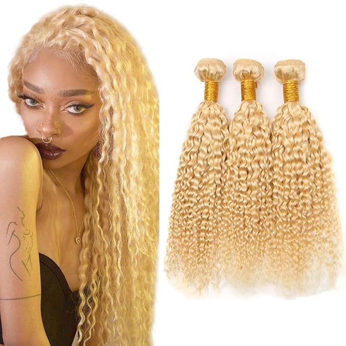 613 Bundles Freiuoke Hair Blonde Water Wave Human Hair Bundles 613 Water Wave Bundles 8A Remy Virgin Hair 3 Bundles 28 30 32 Inch 613 Human Hair Bundles Blonde Bundles Hair Weave