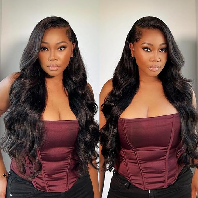 Natural Black Human Hair Wig Body Wave 13x6 Lace Front Wigs Human Hair Wigs For Black Women 22 Inch