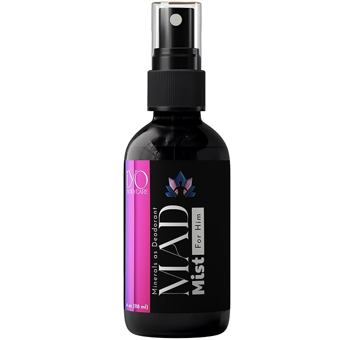 The 3 Ingredient Deodorant for Him | Natural Mineral Deodorant Spray for Men | Hypoallergenic and Paraben Free | Non-aerosol Whole Body Spray | Bergamot & Blackcurrant | 4 oz