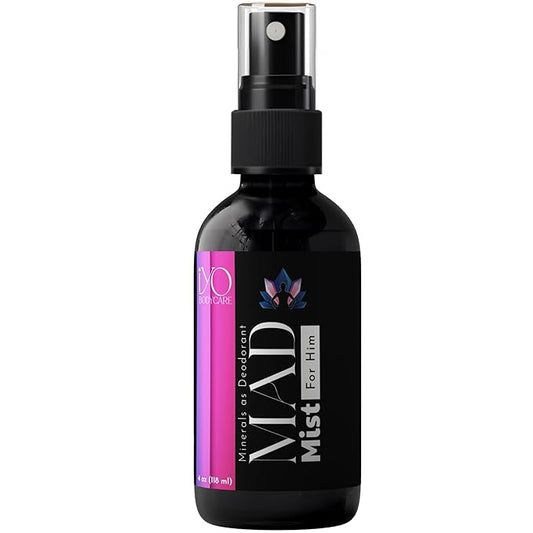The 3 Ingredient Deodorant for Him | Natural Mineral Deodorant Spray for Men | Hypoallergenic and Paraben Free | Non-aerosol Whole Body Spray | Bergamot & Blackcurrant | 4 oz