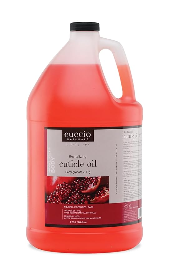 Cuccio Naturale Cuticle Revitalizing Oil – Pomegranate & Fig Scent, 1 Gallon / 128 oz (3.78 L) Professional Refill – Deeply Nourishing Cuticle Treatment for Healthy Nails, Non-Greasy Hydration