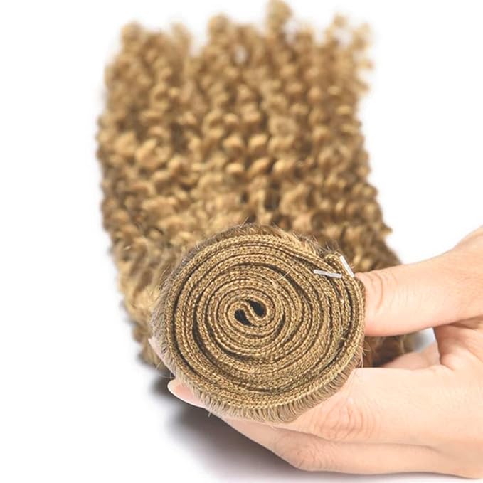 20 22 24 Inch Blonde Bundles Human Hair #27 Honey Blonde Water Wave 3 Bundle Unprocessed Brazilian virgin hair Weave Extensions Double Weft 50 Grams/Bundle Colored Blonde Bundles for Woman