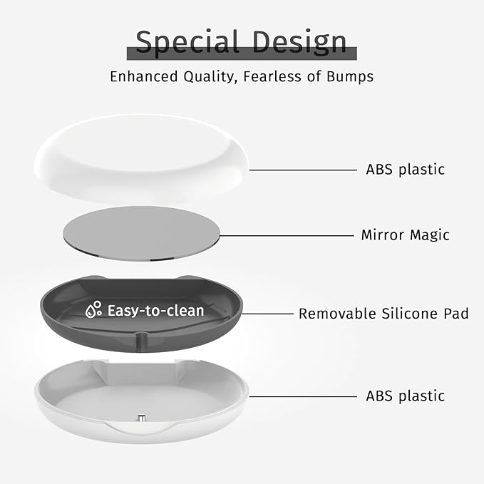 2Pack Retainer Case with Mirror, Compatible with Invisalign, Orthodontic Aligner Case with Removal Tool and Brush, White