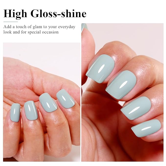 Imtiti 10ML Sage Green Gel Polish Soak Off LED UV Nail Gel DIY at Home Salon Art Gift for Women Girls 1PCS