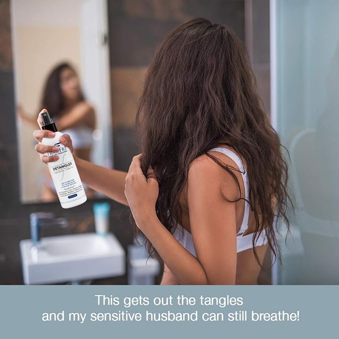 Detangler 8 oz (2-Pack Gift Set) - Fragrance Free Hypoallergenic Parabens Free - Hair Detangler Leave-in Conditioner for Sensitive Skin - Styling Heat Protectant - Vegan Cruelty/Gluten Free
