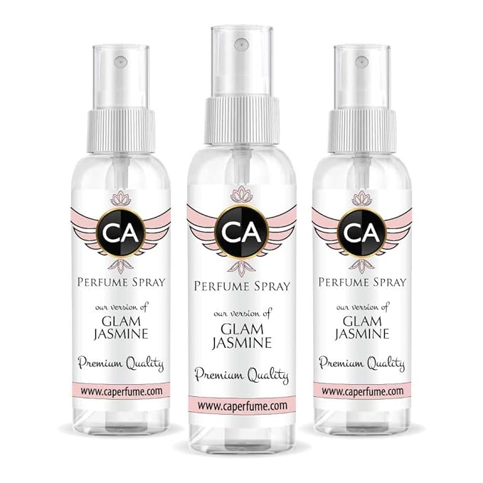 CA Perfume Eco Refill Impression of Glam Jasmine For Women Concentrated Long Lasting Eau de Parfum Spray Refillable Atomizer Bottle 2 Fl Oz/60ml- Pack of 3