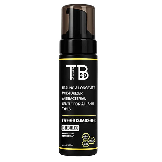 Tattoo Cleansing Foam – Gentle Tattoo Aftercare Soap & Piercing Wash • Hydrating Foam Cleanser for New Tattoos • 6.8 fl oz