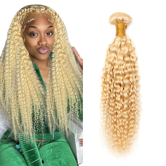 Blonde Hair Bundles 613 Curly Bundles 24 Inch Brazilian Unprocessed Virgin Hair 1 Bundle Blonde Curly Wave Bundle Hair Extensions