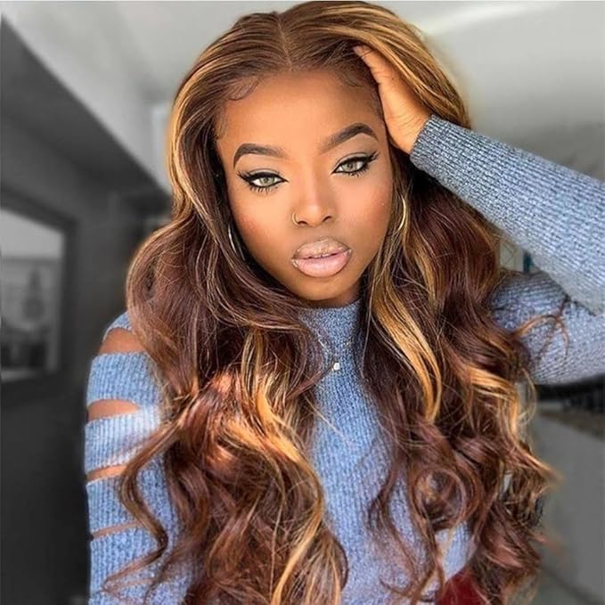 Honey Blonde Wig Human Hair Body Wave 13x6 Lace Front Wigs Human Hair Wigs For Black Women 22 Inch
