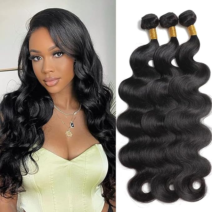 12A Brazilian Human Hair Bundles Body Wave Virgin Hair 3 Bundles Human Hair Extensions Brazilian Human Hair Bundles16 18 20Inch 100% Unprocessed Virgin Body Wave Human Hair Extensions